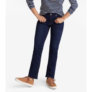 L.L. BeanFlex Straight Leg Favorite Fit Jeans Women 12 Rinsed Dark Wash Capsule